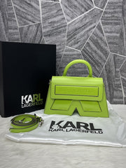 Karl Lagerfeld Green K Icon Premium Sling With Original Box Packing KA669 Green