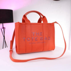 Marc Jacobs Medium The Tote Bag With OG Box & Dust Bag & Shoulder Strap (Orange - 460)