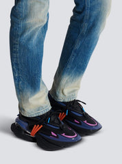 Balmain Unicorn sneakers neoprene and leather Black Blue Pink