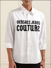 VERSACE IMPORTED FRONT VELVET LETTER EMBOSSED VERY PREMIUM PARTY WEAR SHIRT