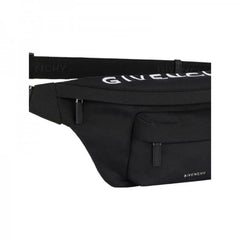 Givenchy Waist Nylon Pouch Track Belt Bag Signature With Dust Bag (G7172 Black)