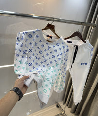 Louis Vuitton White Monogram Premium Tracksuit With Carry Bag