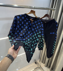 Louis Vuitton Black Monogram Premium Tracksuit With Carry Bag