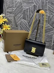 Burberry TB CalfSkin Black Sling With OriginalBox