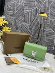 Burberry TB CalfSkin Green Sling With OriginalBox