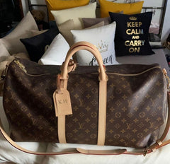 Louis Vuitton Keepall 55 Premium Leather Duffle With lock&Key DustCover