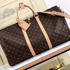 Louis Vuitton Keepall 55 Premium Leather Duffle With lock&Key DustCover