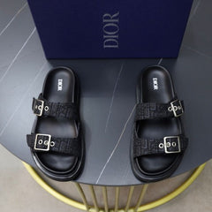 UA Dior Aqua Sandal All Black Oblique jacquard
