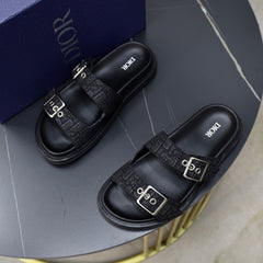 UA Dior Aqua Sandal All Black Oblique jacquard