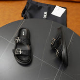 UA Dior Aqua Sandal All Black Oblique jacquard