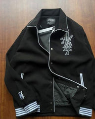AMIRI LOGO PATCHED PREMIUM BLACK VARSITY JACKET