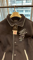 AMIRI LOGO PATCHED PREMIUM BLACK VARSITY JACKET