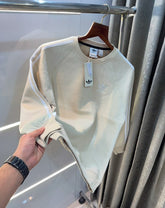 Adidas Cream Embroidery Logo Imported Sweatshirt