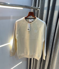 Adidas Cream Embroidery Logo Imported Sweatshirt