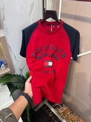 TOMMY HILFIGER IMPORTED HEAVY GSM FABRIC FRONT PRINTED VERY PREMIUM ROUND NECK TSHIRT