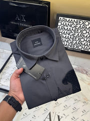 ARMANI EXCHANGE IMPORTED FRONT STONE GLITTER PATCH VERY PREMIUM FULL SLEEVES SHIRT