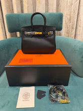 Hermes Black Togo Leather Rose Gold Hardware Birkin Bag With Dust Bag & OG Box (BK25 Black)