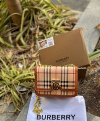 Burberry TB Monogram Quilted Shoulder Bag With OG Box Dust Bag (Cheks-BR505 Lattice)