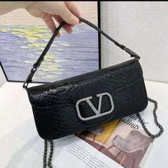 Valentino V Loco Croc Skin Premium Black With OriginalBox