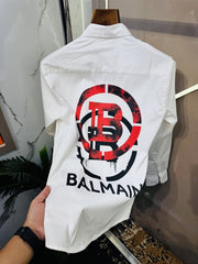 Balmain paris imported italian Lycra Streatch Fabric Premium Back Printed Shirt