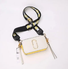 Marc Jacobs The Snap Shot Camera Sling Bag WhiteYellow With Dust Bag & OG Box
