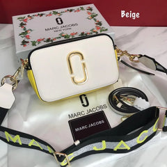 Marc Jacobs The Snap Shot Camera Sling Bag WhiteYellow With Dust Bag & OG Box