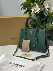 Burberry Frances Medium Satchel Bag With OG Box & Dust Bag BUR6268 Green