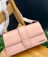 Jacquemus Leather LE Bambino Long Pink With Sling Strap OG Box & Dust Bag (6828-1 PINK)