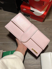 Jacquemus Leather LE Bambino Long Pink With Sling Strap OG Box & Dust Bag (6828-1 PINK)