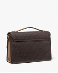 Michael Kors Hendrix Logo Cross-Body Bag With OG Box & Dust Bag (21009 Coffee Brown)