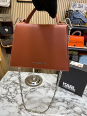 Karl Lagerfeld Ksignature Small Crossbody Bag With Dust Bag & OG Box (KA228 Brown)