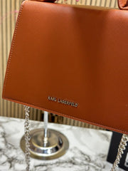 Karl Lagerfeld Ksignature Small Crossbody Bag With Dust Bag & OG Box (KA228 Brown)