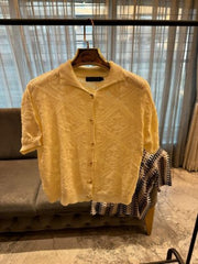 LOUIS VUITTON KNIT JACQUARD PREMIUM HALF SLEEVES SHIRT