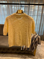 LOUIS VUITTON KNIT JACQUARD PREMIUM HALF SLEEVES SHIRT