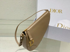 Christian Dior CD Saddle Rodeo Bag Pouch With OG Box & Dust Bag (379 Apricot)