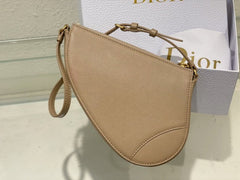 Christian Dior CD Saddle Rodeo Bag Pouch With OG Box & Dust Bag (379 Apricot)