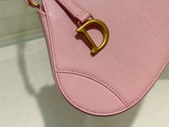 Christian Dior CD Saddle Rodeo Bag Pouch With OG Box & Dust Bag (379 Pink)