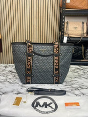 Michael Kors Maeve Monogram Print Tote Bag With Dust Bag (Black 22314)