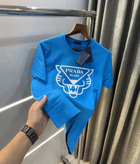 Prada Milano Blue Printed Premium T-Shirt