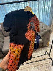 LOUIS VUITTON HALF MONOGRAM LOGO PRINT PREMIUM BLACK TSHIRT