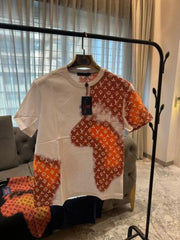 LOUIS VUITTON HALF MONOGRAM LOGO PRINT PREMIUM WHITE TSHIRT