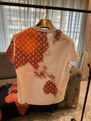 LOUIS VUITTON HALF MONOGRAM LOGO PRINT PREMIUM WHITE TSHIRT