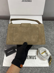 Jacquemus Suede LE Bambino Long Apricot With Sling Strap OG Box & Dust Bag (6828-Apricot)