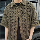 LOUIS VUITTON KNIT JACQUARD PREMIUM HALF SLEEVES SHIRT