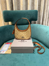 Coach Carmen Mini Crossbody In Signature Jacquard Light Apricot With Caramel With OG Box & Dust Bag (2750)