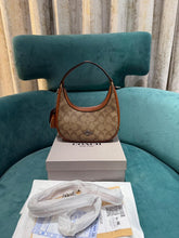 Coach Carmen Mini Crossbody In Signature Jacquard Dark Apricot With Caramel With OG Box & Dust Bag (2750)