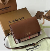 Burberry Bolsa Derby House Check Sling Bag With OG Box & Dust Bag 40681441 Brown