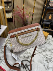 Michael Kors Jet Set Camera Crossbody With Sling With OG Box And Dust Bag (10399 Beige)