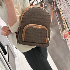 Michael Kors Double Zipper Backpack With Dust Bag (22M07 Coffee Brown)