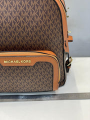 Michael Kors Double Zipper Backpack With Dust Bag (22M07 Coffee Brown)